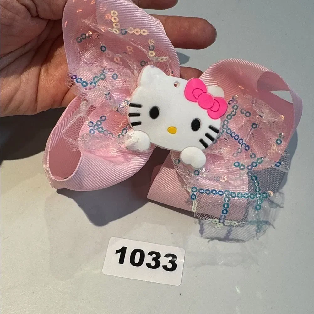 1033 Light  Pink  Color‎ Hello Kitty Hair Bow Alligator Clip